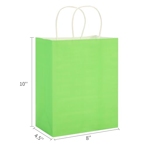 SUNCOLOR 24 Pack Rainbow Gift Bags with Handles – 8x4.5x10 Medium Bags for Shopping, Retail, DIY, Wedding, Party Favors & Special Occasions