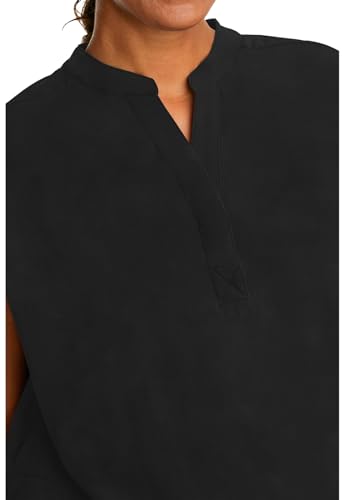 Healing Hands Women's Scrub Top Relaxed Fit Journey Top - 2 Pockets with Knit Details, Dolman Sleeve and Rounded Hem - 21522