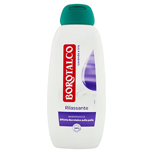 Borotalco Relaxing Body Wash with the Scent of Lavender and Iris 450 ml, 15.2 Fl Oz - made in Italy [italian import]
