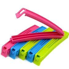 Sunam 12Pcs Plastic Seal Clamp Clips for Kitchen Food Snack. Bag Seal Clips & Pouch Seal Clips to Keep Food Fresh and Avoid from Moisture & Insects