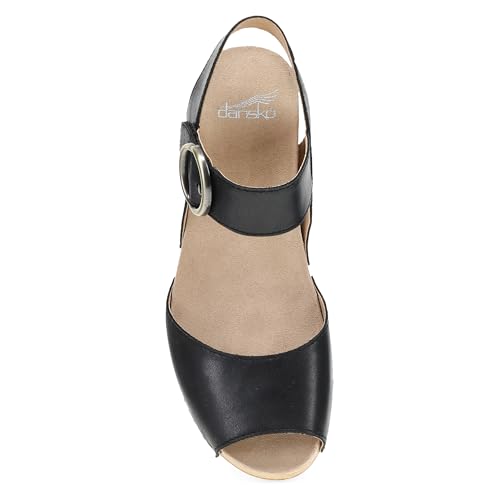 Image of Dansko Tamra Peep Toe Sandal for Women - Quality Leathers and a Heel for a Classy, All-Day Look - Cushioned Footbed for All-Day Comfort