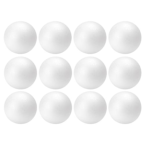 Crafjie 4 Inch Foam Balls White Smooth Craft Foam Ball for Decoration Household and School Projects Polystyrene Foam Balls for DIY Arts and Crafts Modeling (4inch 12pc)