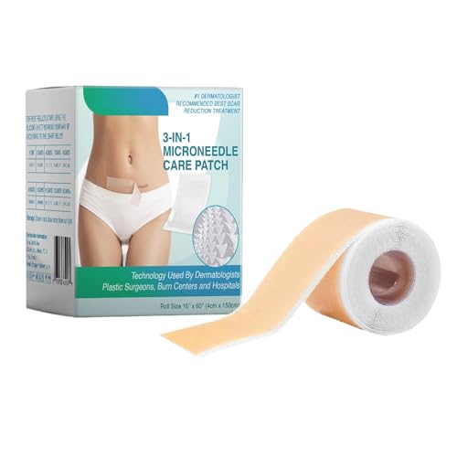 Hojas para Cicatrices - 4x150cm Tiras para Cicatrices | Hojas de Silicona para Eliminación de Ciçatrices por Cesárea, Rollo Reparador Transpirable para Estrías Profundas, Quemaduras y Cuidado de Herid