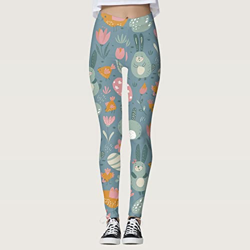 2024 High Waisted Yoga Pants for Women Girls Colorful Funny Easter Day Print Tummy Control Stretchy Workout Leggings Tights2