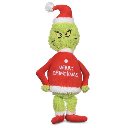 Dr. Seuss: Holiday Merry Grinchmas Grinch Plush Squeaker Toy- 9