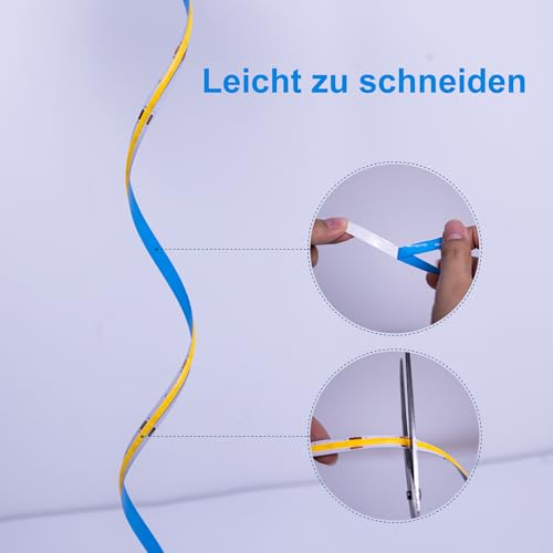 Macchiatto 5m COB LED Streifen Warmweiss 3000K, 640 LEDs Dimmbar Lichtband CRI90+, COB LED Strip Punktlos Flexible für TV… – Ansicht 6