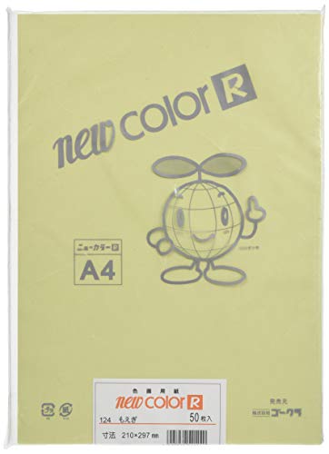 リンテック 色画用紙 ゴークラニューカラーR A4 もえぎ50枚NO124