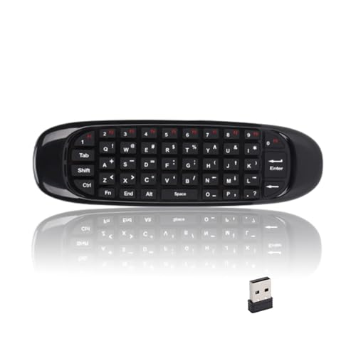 Sharainn Mini Tastiera Mouse, Mouse Tastiera Wireless con modalità di Sospensione Automatica, 3 in 1, Mouse Ad Aria, Tastiera Wireless, Telecomando per PC Smart TV TV Box HTPC