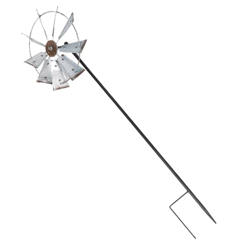 Gatuida Mulino Vento da Giardino in Ferro Rotante Decorazione Esterno Prato Cortile Ornamento Artistico Resistente