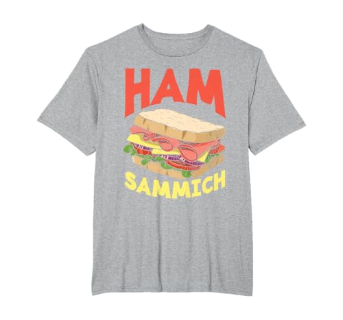 Ham Sammich Ham Sandwich Lover Funny Sandwich T-Shirt, Men's Big and Tall, Heather Grey, 4X Tall