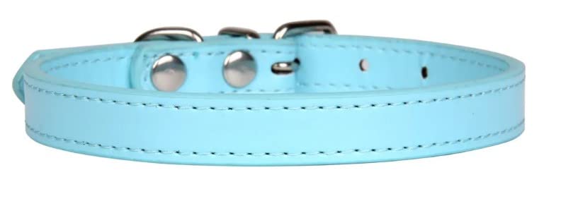 Vibrant Leather Dog Collar & Lead Combo Set for Puppy Dogs Small, Medium & Large (X-Large (45cm - 55cm Neck), Baby Blue) - Image 3
