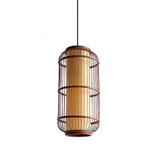 Abat-jour lanterne en rotin luminaire suspendu E27 pour plafond de restaurant