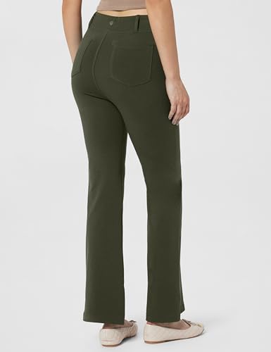 Image of Blissclub AM:PM Air Flare Trousers Cotton for Women Above 5'5 ft Tall | Bootcut Trousers and Formal Pants for Women Office wear | Tailored fit