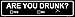 Are You Drunk Novelty Metal Small Street Sign K-511