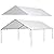 10 x 20 Ft Carport Replacement Canopy Cover Garage Top Tent Shelter Tarp with Free 48 Ball Bungee Cords,White(Only Cover, Frame Not Include)
