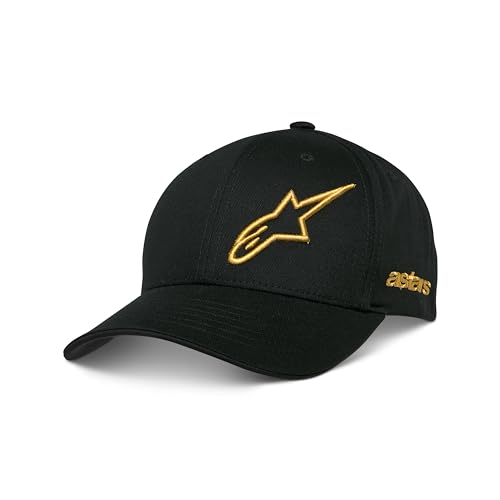 Alpinestars Sessionized Hat Gorra de béisbol, Negro/Oro, Talla única para Hombre
