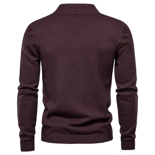 Men'S Winter Thickened Pullover O-Neck Solid Color Long-Sleeved Warm Slim Sweater4