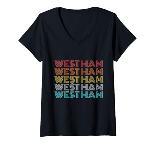 Femme Rétro Vintage West H T-Shirt avec Col en V