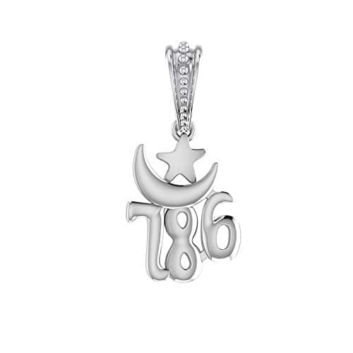 Pendentif musulman 786 en argent 925 Mtrolls pour homme et femme