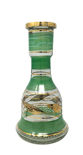 Khalil Maamoon Hookah Vase Best Shisha Base by Tornado (TM) Khalil Mamoon Vase (Large Gold Green)