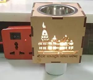 R.S. Product Auto Cut Off Wooden Multipurpose Essential Electric Camphor Aroma Oil Diffuser for Home Fragrance with Night Lamp & Natural air Purifier for Home Fragrance DN- Ram mandir