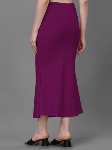 Image of Women's Saree Shapewear Petticoat, Cotton Blend Stretchable Mermaid Skirt, High Waist Tummy Control, Smooth Curve Fit with Adjustable Drawstring