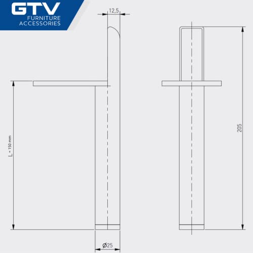 GTV - Ronda base, Brushed Gold, 150 mm - Image 4