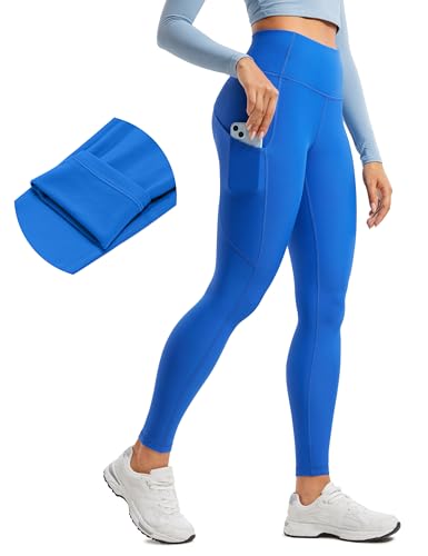 Image of CRZ YOGA Fleece Thermal Leggings Pockets 28'' | Casual, Full Length, Winter, Warm, for Women
