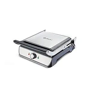Bajaj Majesty Grill Ultra 2000W 4-Slice Grill Sandwich Maker | 180 Open Grill | Adjustable Hinge & Temperature Control | Non-Stick Coated Plate | Drip Oil Collector | 2-Yr Warranty by Bajaj | Black