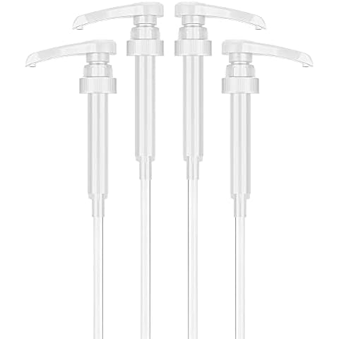 4-Pack Coffee Syrup Pump Fits 750ml Torani, Skinny, DaVinci Bottles (White) Cover
