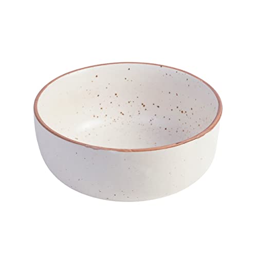 Image of Freakway Handcrafted Stoneware Dinner Set Ceramic Set of 13 Pcs for Dinner with Bowls Set | 6 Ceramic Dinner Plate, 6 Bowl /katori Set & 1 Large Bowl | Dishwasher & Microwave Safe - Off White