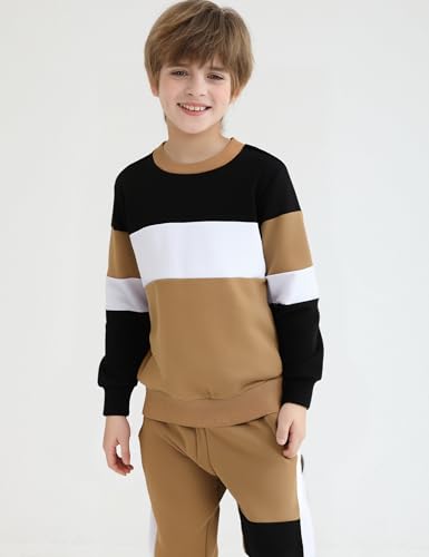 Image of mkodopy Boys Clothes Hoodie Sweatsuits Tops and Pants Boys Fall Winter Outfits Boy Clothing Set