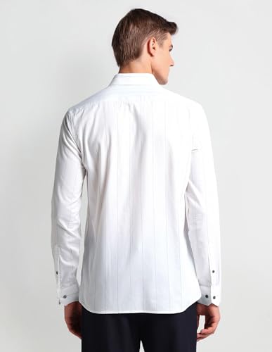Image of Arrow Slim Fit Mens Formal Shirt - 100% Cotton, Breathable & Comfortable, Full Sleeves Shirts for Men