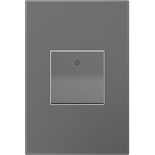 Legrand adorne 15A 1 or 3-Way Paddle Switch with Matching Wall Plate, Magnesium Finish, 12-Pack, ASPD1532M4