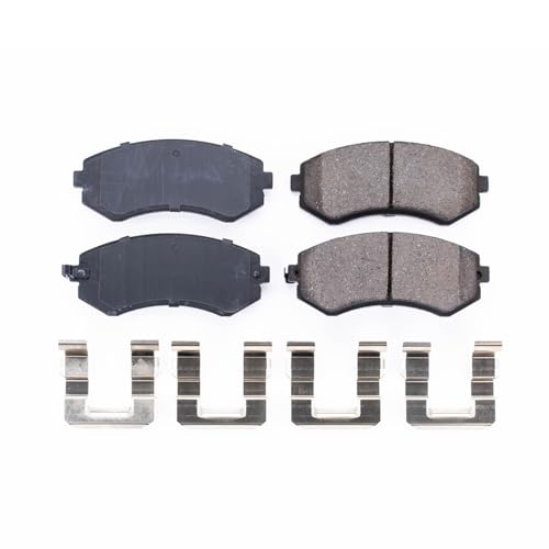 Image of PowerStop Front Brake Pads for Nissan 240SX 1989-96 - Z17 Ceramic Brake Pads with Installation Hardware, 17-422