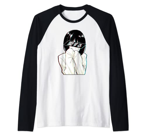 Chica De Anime Triste | Ropa Trashy Waifu | Anime Girl Camiseta Manga Raglan