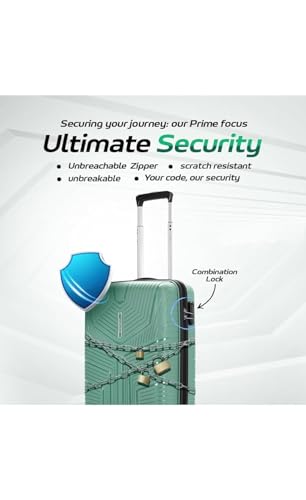 Image of VIP Aristocrat Slay 55, 66 & 75 Cm Polyproplyene Hard-Sided 4 Wheels Spinner Luggage Set of 3 Trolley Bags for Travel with Combination Lock| 5 Years Warranty (Green)