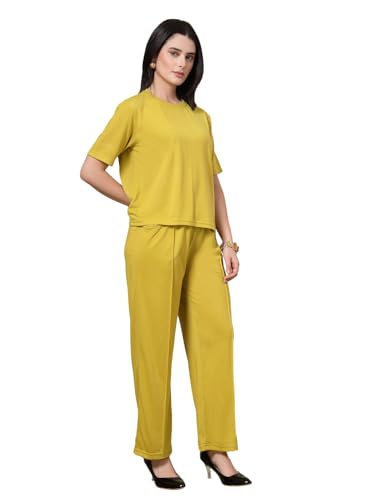 Image of CHKOKKO Casual Co ord Set For Women Stylish Summer Wear Cord Half Sleeves Round Neck Track Suit Coords Travelling Outfit Western Ladies Co ords
