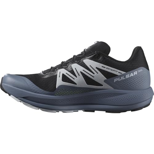Salomon Men's Pulsar Trail Running Shoe, Black/China Blue/Arctic Ice, US 13 M3