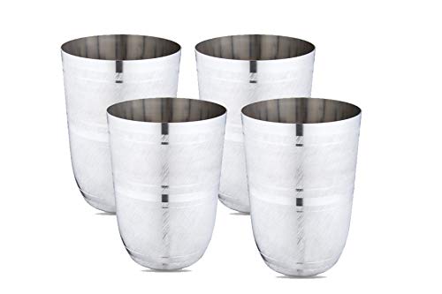 Neelam Stainless Steel 7 18G Diamond Glass New Juicy, 300 ml, Silver, Set of 4 at Rs. 264