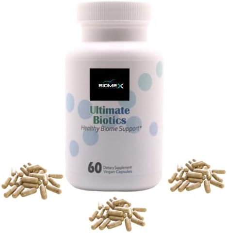BiomeX Ultimate Biotics a Blend of 3 Bacillus Coagulans, Subitiles, Clausii + Prebiotic Supplement Gut Health (60 Count)