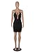 Baashaba Women Sexy Bodycon Party Dresses Criss Cross Spaghetti Straps Shirt Jersey Short Mini Dress Black