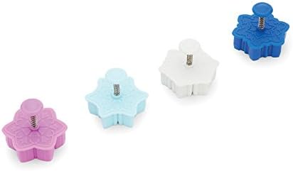 Fox Run Intricate Assorted Winter Snowflake Pastry/Cookie/Pie/Fondant 2" Stamper and Cutters 2", Set of 4, Multi-Color