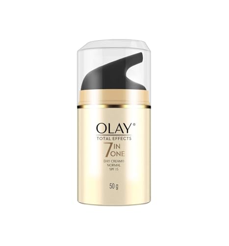 Olay Total Effects Day Cream |with Vitamin B5, Niacinamide, Green Tea, SPF 15 |Fights 7 signs of ageing for glowing, hydrated and younger looking skin with UV protection |Suitable for Normal, Dry, Oily & Combination skin |50 gm