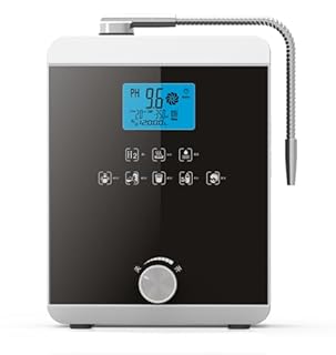 JIANGSS Machine de purificateur d'eau et ioniseur d'eau, Machine à Eau Acide alcaline PH 3-11, jusqu'à -800 mV ORP, électrode à 11 plaques, Filtre à Eau Tactile LCD à Nettoyage Automatique (Noir)
