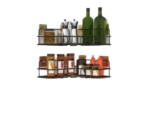 (Pack of 2) Multipurpose Self-Adhesive Kitchen Bathroom Corner Rack and Stands Mounted with Strong Magic Sticker Durable Hook Home Essentials/LCORNER/Bathroom Corner 2PIS|PRI-P5133