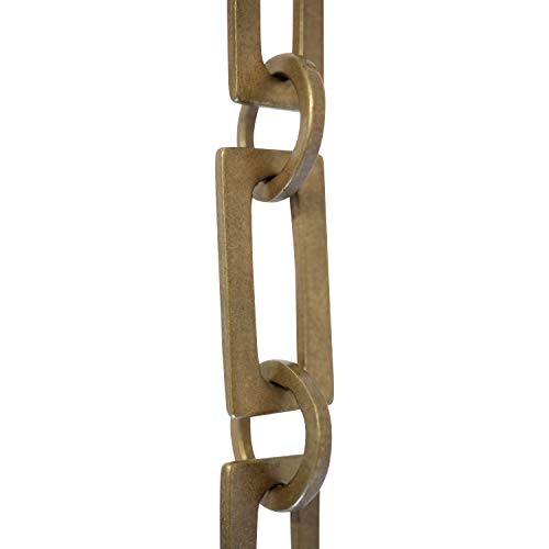 Image of RCH Hardware CH-12-AB-3 Decorative Solid Chain for Hanging Chandeliers and Pendant Lighting-Rectangular and Circular Design Unwelded Links (3 ft /1 Yard) (Antique Brass)