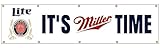 Lite Beer Banner It's Miller Time Flag 2x8ft Garage Workshop Shop Wall Decor Flag Vibrat Color/HD printing/Polyster
