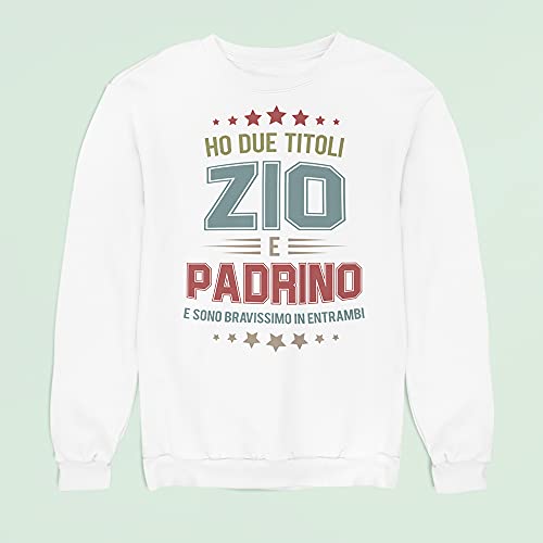 Vulfire Felpa Uomo Ho Due Titoli Zio e Padrino