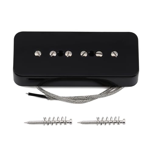 FLEOR Electric Guitar Neck Pickup Single Coil Pickup Black P90 Soap Bar Pickups - Alnico 5